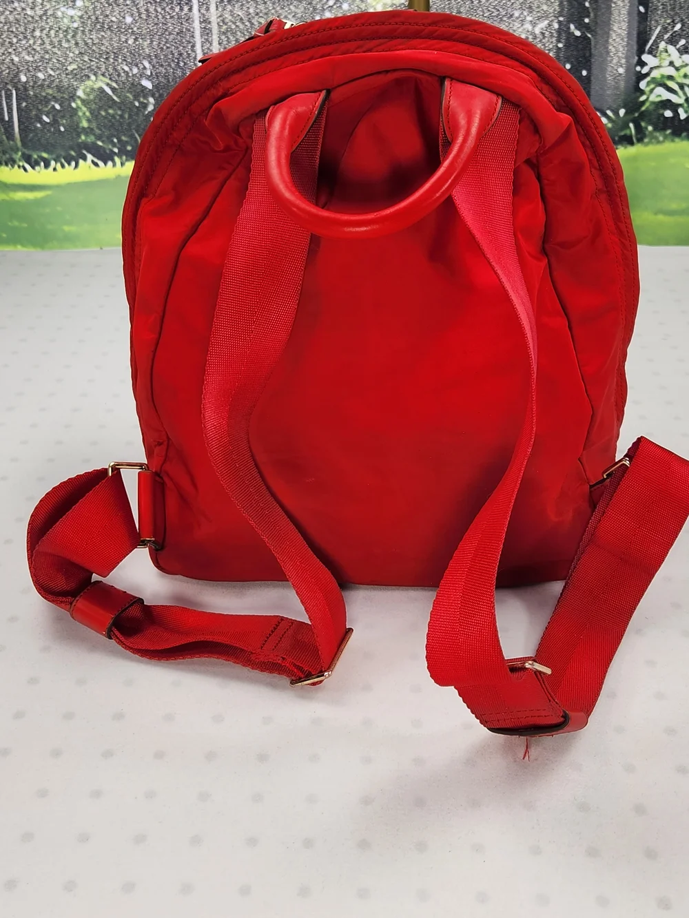 Tory Burch Red Nylon Backpack